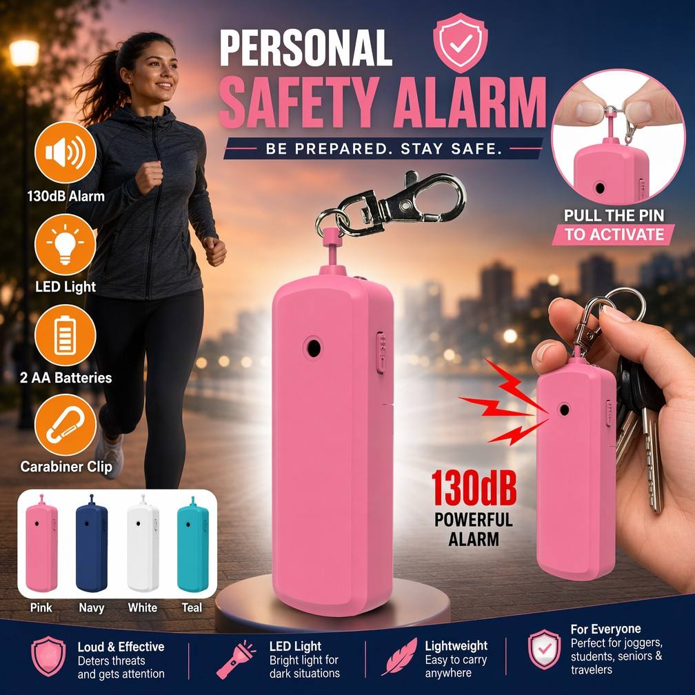 Personal Alarm Keychain - Tragbarer 130dB Anti-Wolf-Alarm Persönliches Selbstverteidigungs-Sicherheitsgerät Notfall-Sicherheitsalarm