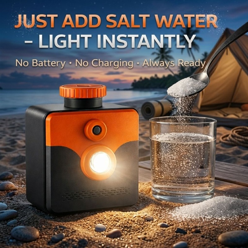 Power Outage Light - Salzwasserlampe, Notfallleuchte mit Salzwasserbetrieb, Taschenlampe, 250