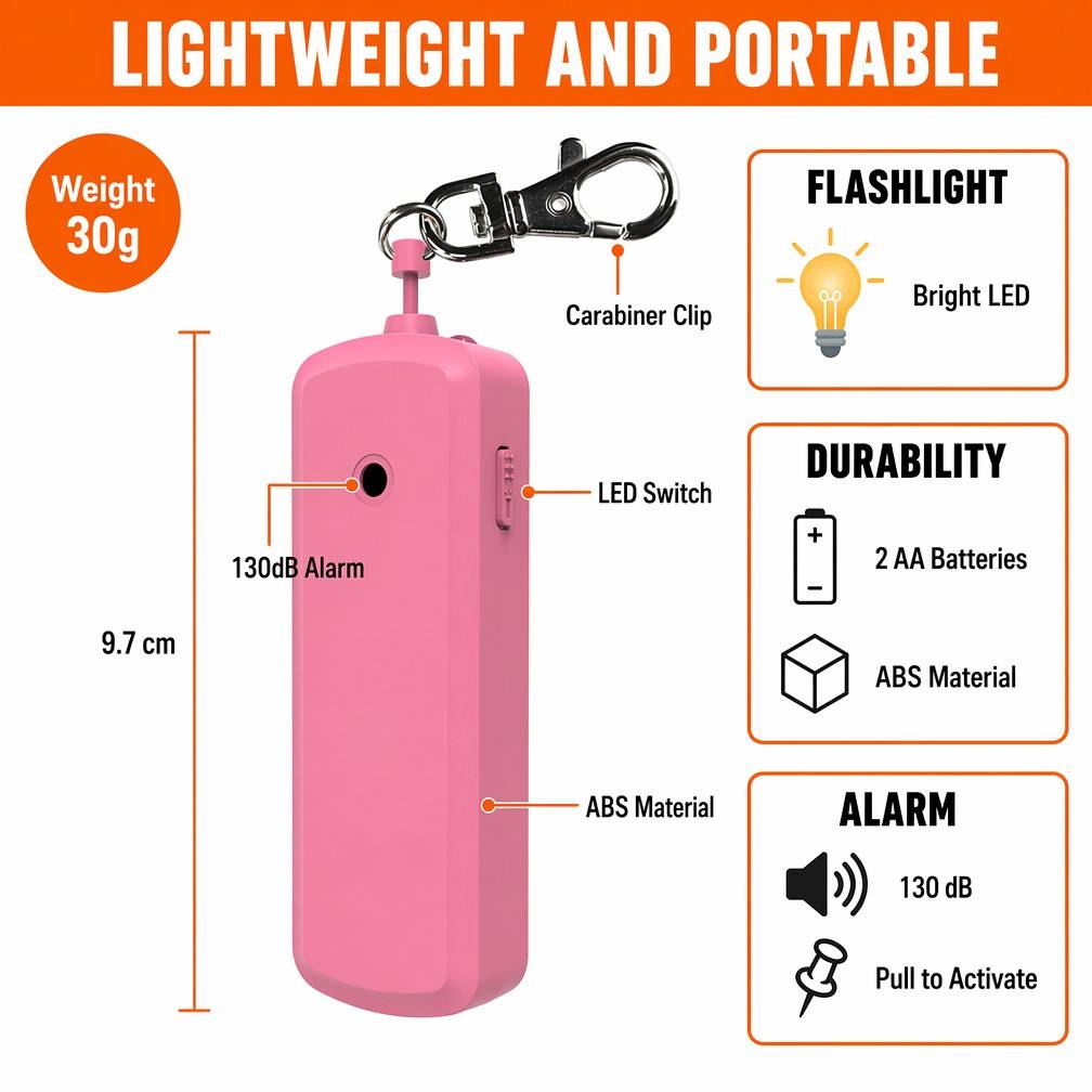 Tragbarer 130dB Anti-Wolf-Alar – Personal Alarm Keychain Bewertung und Preis