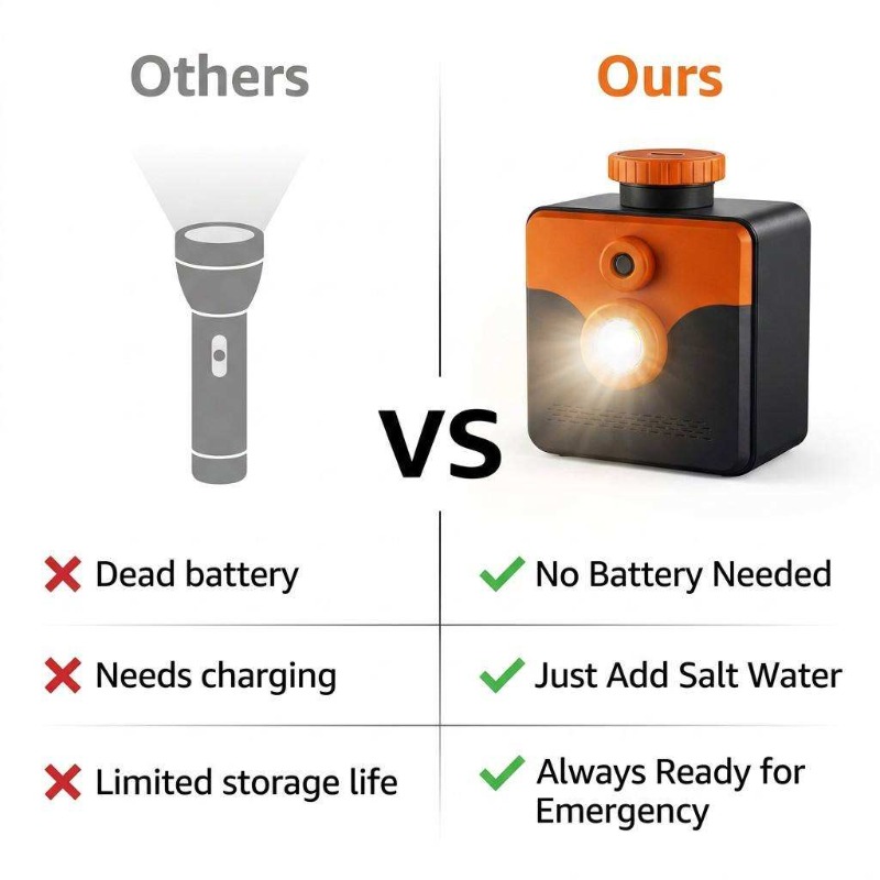 Salzwasserlampe, Notfallleucht – Power Outage Light Bewertung und Preis